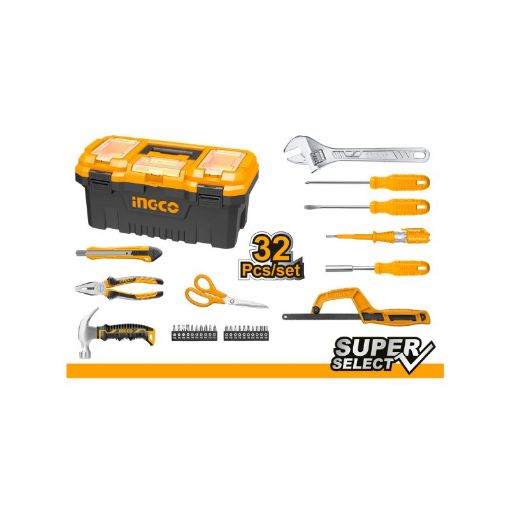Picture of HAND TOOL SET WITH TOOL BOX Q:32 INGCO