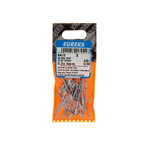 Picture of RIVET BLIND ALUMINIUM OPEN 3.2X6MM Q:30 EUREKA