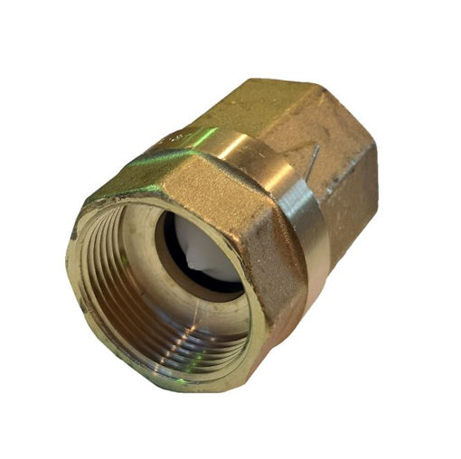 Picture of Non-return Valve,Enolgas,Eurostop H151,DN 8mm,
screwed BSP female x female, vertical spring loaded,
PN50 rated,brass with plastic internals