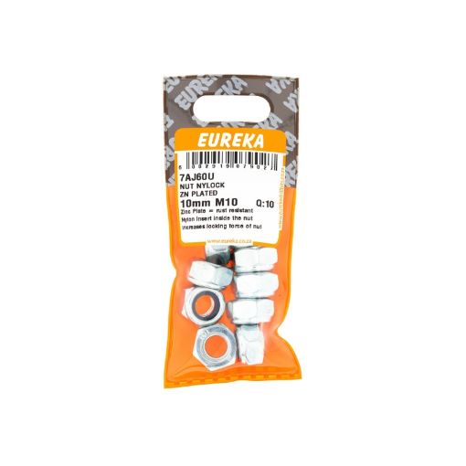 Picture of NUT NYLOCK ZINC PLATED 10MM M10Q:10 EUREKA