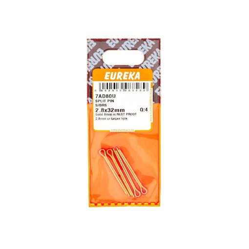 Picture of SPLIT PIN SOLID BRASS 2.8X32MM Q:4 EUREKA