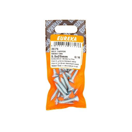 Picture of SELF TAPPING SCREW RAISED COUNTERSUNK 5.5X25MM Q:16 EUREKA