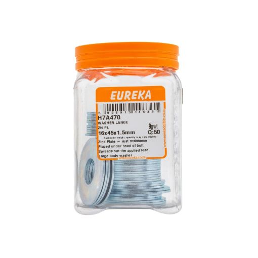 Picture of WASHER LARGE ZINC PLATED 16X45X1.5MM Q:50 EUREKA