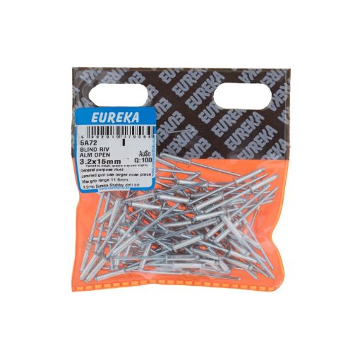 Picture of RIVET BLIND ALUMINIUM OPEN 3.2X15MM Q:100 EUREKA