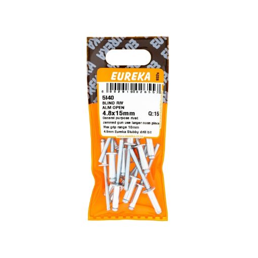 Picture of RIVET BLIND ALUMINIUM OPEN 4.8X15MM Q:15 EUREKA