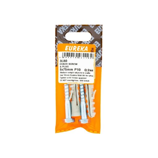 Picture of COACH SCREW & PLUG 8X75MM (PLUG 10MM) Q:2 EUREKA