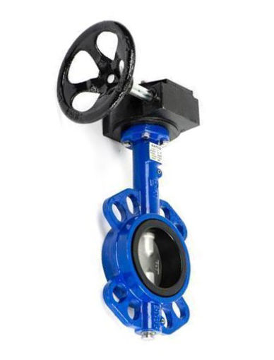 Picture of Butterfly Valve,Natco,Standard PN16,DN65mm,Wafer type
multidrilled,Body-Ductile iron,Shaft-410 stainless steel,
Disc-304 stainless steel,Liner-NBR rubber,Gearbox operated