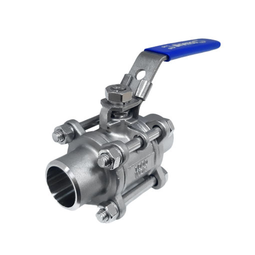 Picture of Ball Valve,Natco,EB-310E, 3piece,full bore,DN50mm,
butt weld,1000wog,316 stainless steel,
handlever operated