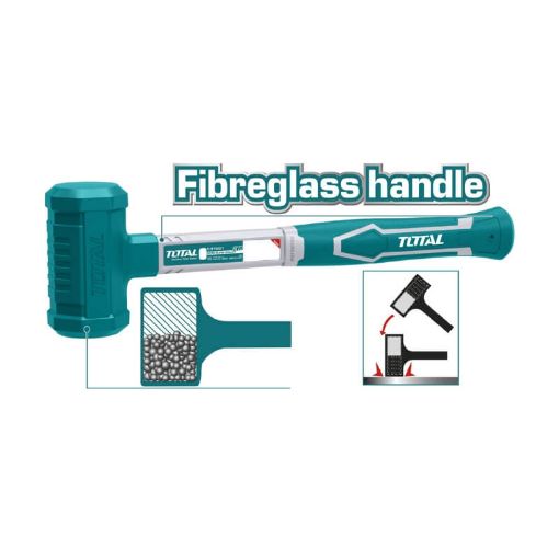 Picture of MALLET DEAD BLOW 2LB/0.91KG WITH NON-MARRING PLASTIC FACES AND FIBREGLASS HANDLE TOTAL TOOLS