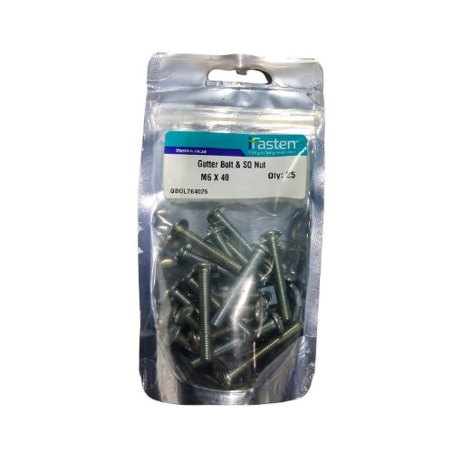 Picture of GUTTER BOLT & NUT 6X40MM Q:25 IFASTEN