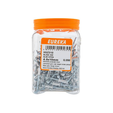 Picture of RIVET BLIND ALUMINIUM OPEN 4.0X10MM Q:200 EUREKA