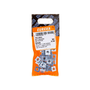 Picture of NUT SQUARE ZINC PLATED 6MM Q:50 EUREKA