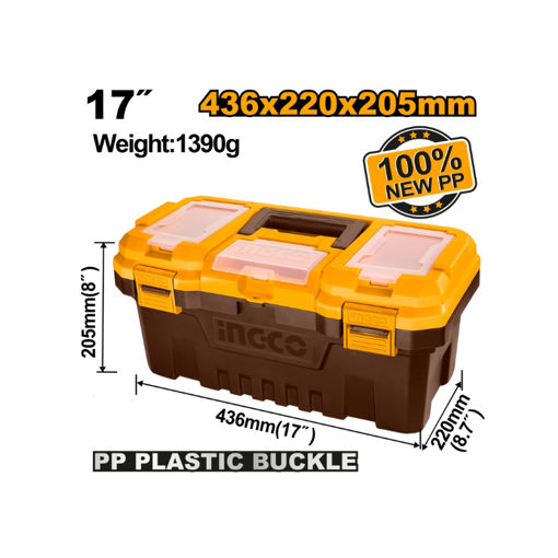 Picture of TOOL BOX PLASTIC 436 X 220 X 205MM 15KG INGCO