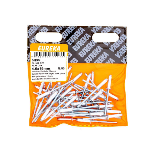 Picture of RIVET BLIND ALUMINIUM COUNTERSUNK 4.0X15MM Q:50 EUREKA