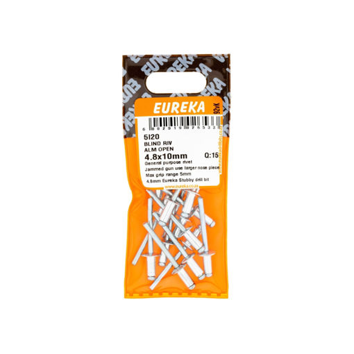 Picture of RIVET BLIND ALUMINIUM OPEN 4.8X10MM Q:15 EUREKA