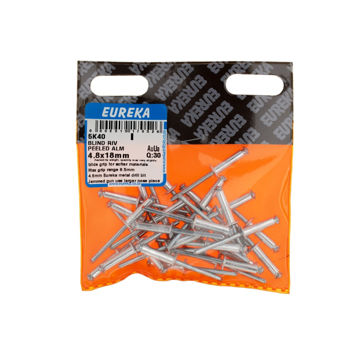 Picture of RIVET BLIND ALUMINIUM PEELED 4.8X18MM Q:30 EUREKA