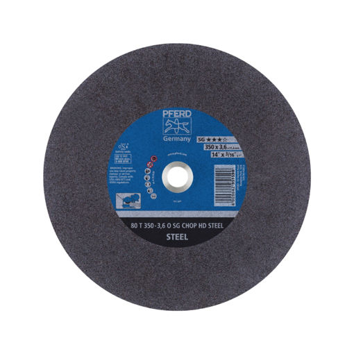 Picture of CUTTING DISC (CHOP) INDUSTRIAL GRADE (SG) HEAVY DUTY STEEL 25.4MM INTERNAL DIAMETER 350X3.6MM Q:10 PFERD