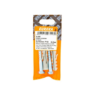 Picture of COACH SCREW & PLUG 8X75MM (PLUG 10MM) Q:2 EUREKA