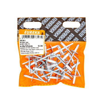 Picture of RIVET BLIND ALUMINIUM LARGE FLANGE 4.8X12MM Q:30 EUREKA