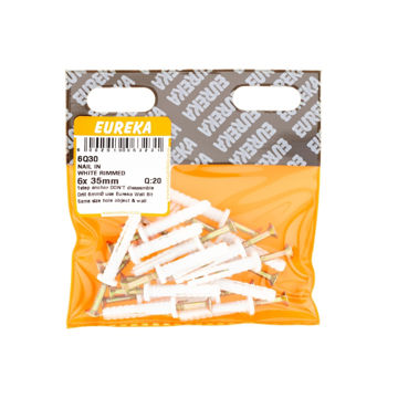 Picture of NAIL IN WHITE RIMMED 6X35MM Q:20 EUREKA