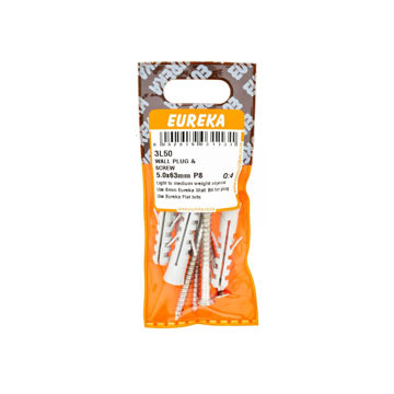 Picture of WALL SCREW & PLUG 5.0X63MM (PLUG 8MM) Q:4 EUREKA