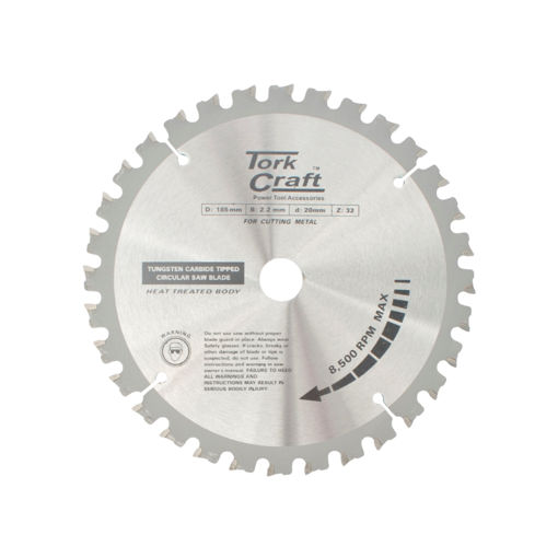 Picture of CUTTING BLADE TUNGSTEN CARBIDE TIPPED FOR STEEL CUTTING 185MMX32T 20/16
TORK CRAFT