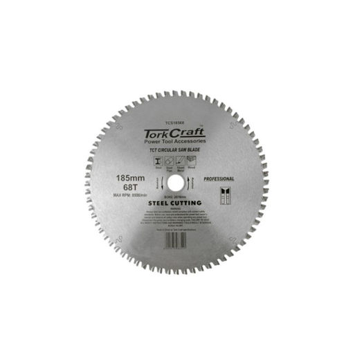 Picture of CUTTING BLADE TUNGSTEN CARBIDE TIPPED FOR STEEL CUTTING 185MMX68 TEETH
20/16 TORK CRAFT