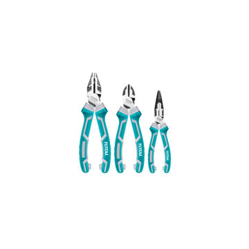 Picture of PLIERS SET: HIGH LEVERAGE PLIERS COMBINATION 200MM/8", PLIERS DIAGONAL CUTTING 180MM/7" AND
PLIERS LONG NOSE 160MM/6" Q:3 TOTAL TOOLS RENTTECH