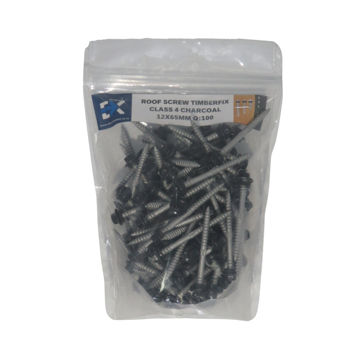 Picture of ROOF SCREW TIMBERFIX CLASS 4 CHARCOAL 12X65MM Q:100