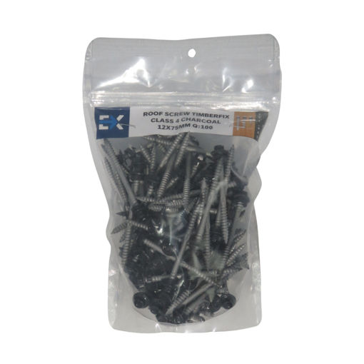 Picture of ROOF SCREW TIMBERFIX CLASS 4 CHARCOAL 12X75MM Q:100