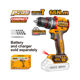 Picture of DRILL 20V PS CORDLESS BRUSHLESS 66NM IMPACT &  ACCESSORIES INGCO

