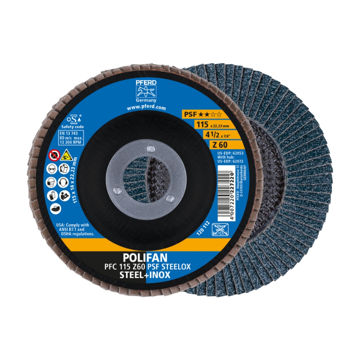 Picture of POLIFAN DIY GRADE (PSF) ZIRCONIUM 60 GRIT UNIVERSAL STEELOX 115MM PFERD