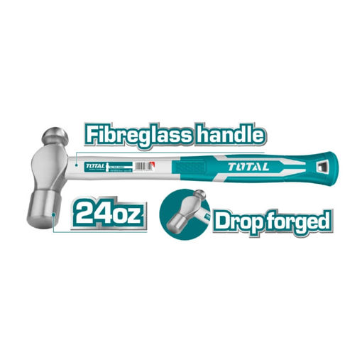 Picture of HAMMER BALL PEIN 660G/24OZ DROP-FORGED HAMMER HEAD WITH FIBREGLASS HANDLE