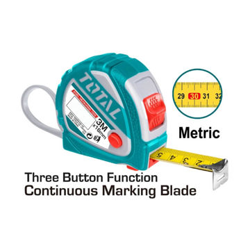 Picture of TAPE MEASURE STEEL RUBBER CASE 25MMX10M TOTAL TOOLS