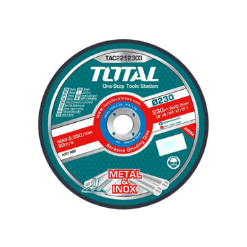 Picture of CUTTING DISC FLAT METAL AND INOX 230X1.9X22.2MM TOTAL TOOLS