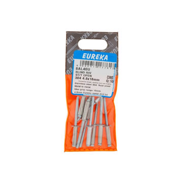 Picture of RIVET BLIND STAINLESS STEEL OPEN 304 4.8X18MM Q:10 EUREKA