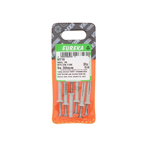 Picture of NAIL IN NYLON COUNTERSUNK 5X30MM Q:6 EUREKA