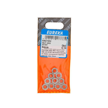 Picture of NUT HEX STAINLESS STEEL 6MM Q:10 EUREKA
