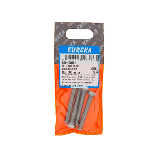 Picture of SET SCREW STAINLESS STEEL 6X30MM Q:4 EUREKA