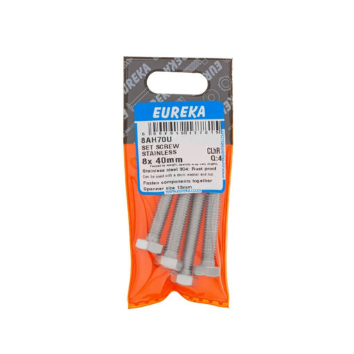 Picture of SET SCREW STAINLESS STEEL 8X40MM Q:4 EUREKA