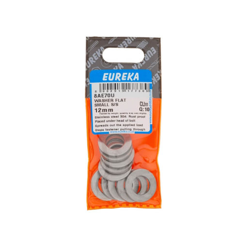 Picture of WASHER FLAT SMALL STAINLESS STEEL 12MM Q:10 EUREKA