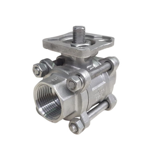 Picture of Ball Valve,Natco,3piece Direct Mount ,full bore,
DN15mm,screwed BSP female x female,1000wog,
316 stainless steel,bare shaft