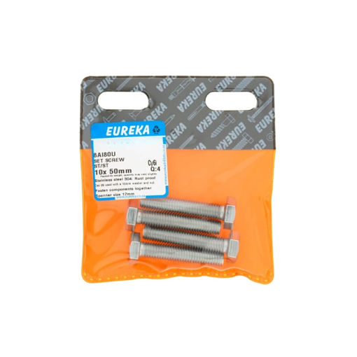 Picture of SET SCREW STAINLESS STEEL 10X50MM Q:4 EUREKA