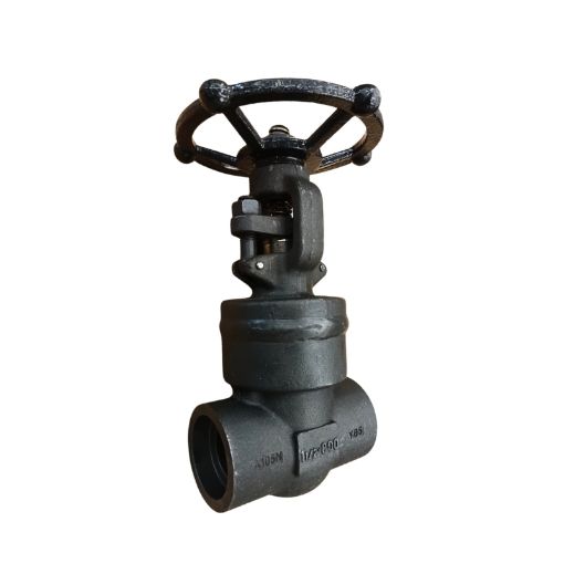Picture of Gate valve,Natco,API602,standard bore,DN40mm,
socket weld Female x female,rising spindle,welded bonnet,
class 800# rated,A105 forged steel,handwheel operated